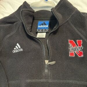 Adidas  Black Half-Zip Fleece Jackets